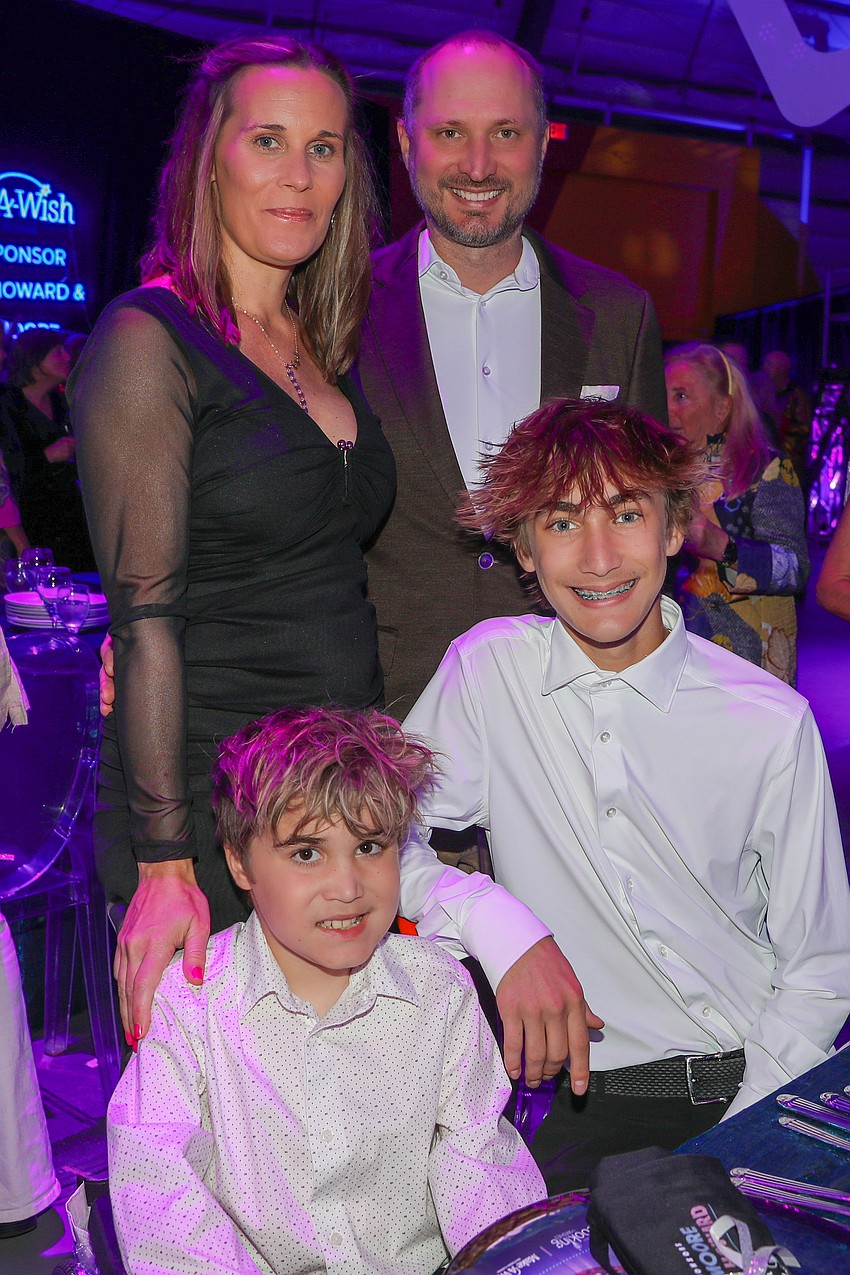 Katie and Kevin Hipsher with their children, 10-year-old Keegan and 14-year-old Kellen. Keegan is this year's Make-A-Wish recipient.