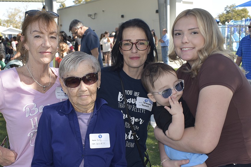 Representing five generations were Debra Barnett, her aunt Betty Shialie, a 1944 graduate of Bay Haven, her daughter Shawna Dolan, Dolan's daughter Cadence Peterson (right) and Peterson's son Lorenzo Peterson-Jiminez, 6 months.