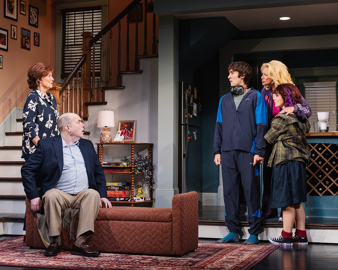 Carla Noack, Brian Wallace, Zach Harris, Sally Wingert and Ashley Raymond star in Asolo Repertory Theatre's "The Unfriend," which runs through March 22 at FSU Center for the Performing Arts.
