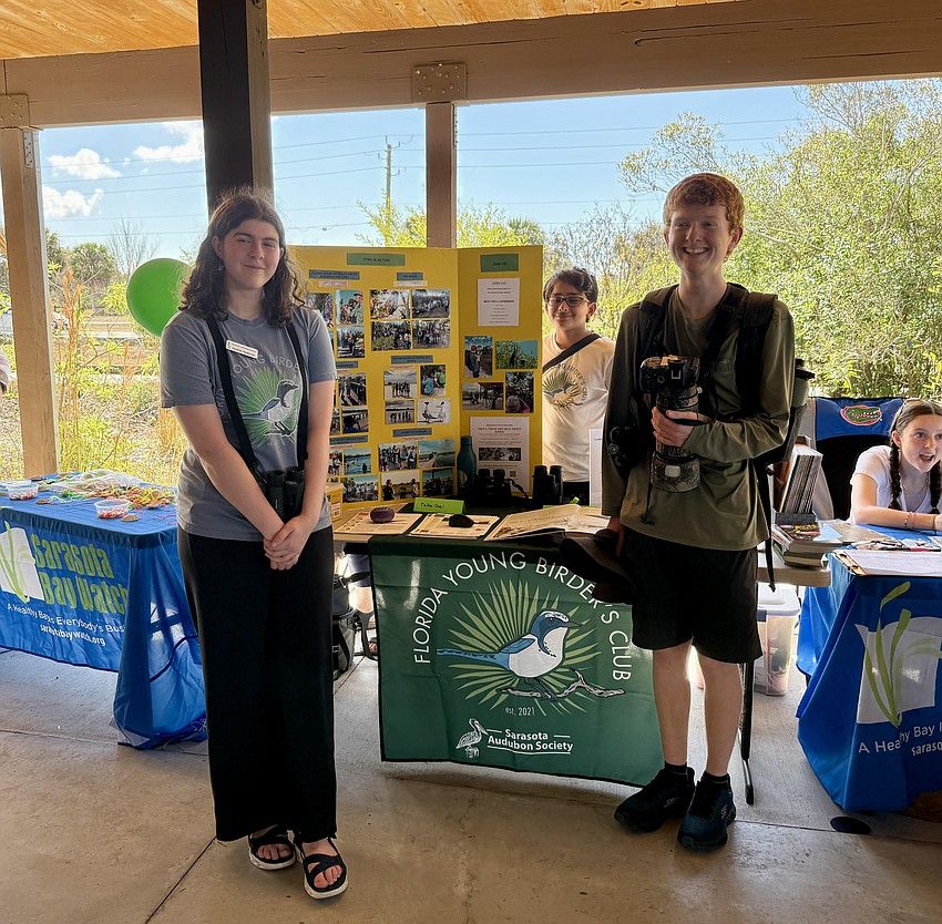 The top three teams in the bird-a-thon consisted of teenagers who competed against adults to see as many species as possible in a 24-hour period. Sophia Haakman (left) and her teammate Zachary Matthews (not pictured) won the Young Birder Award for reaching 91 species, while Sanjay Velagapudi and teammate Roland Bendever won the top prize, at 99 species, receiving Vortex Optics spotting scopes.