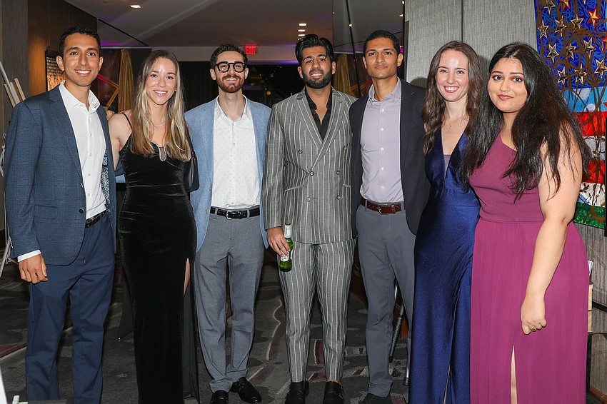SMH residents Omar Hozayen, Caroline Wojtas, Bashar Roumia, Raja Goyal, Brianna Georgiev and Shivani Patel enjoy a night away from the hospital.