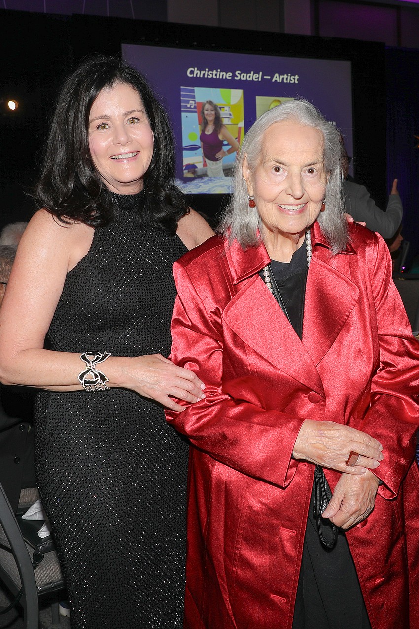 Melanie Jeffrey with honoree artist and cancer survivor Penny Strong.
