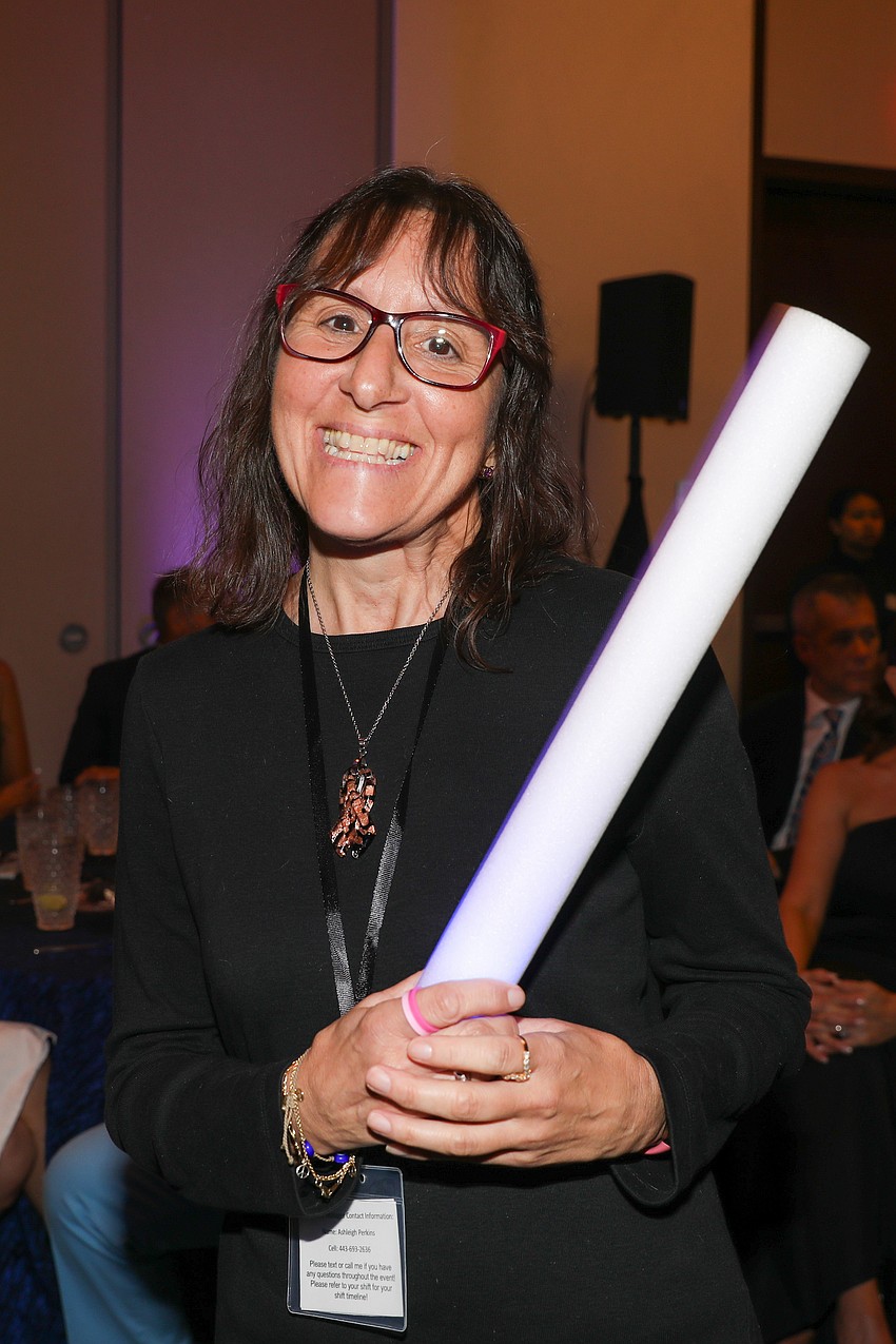 Tricia Angelica volunteers for the evening.