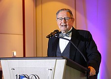 Rabbi Howard Simon, master of ceremonies at Temple Beth Israel's 47th annual gala, welcomes attendees to the event on Feb. 22 at the Sarasota Yacht Club.