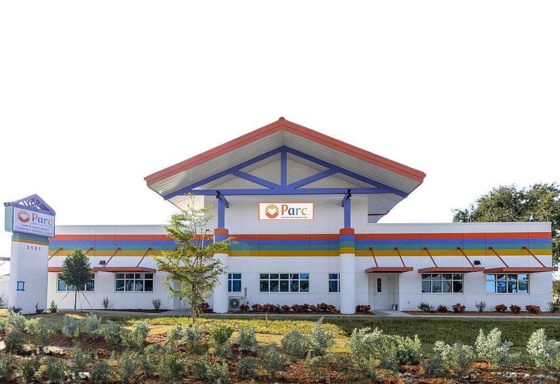 The exterior of the new Tom & Mary James Children’s Services Center at Parc Center for Disabilities in St. Petersburg.