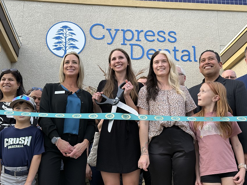 The Cypress Dental team, from left to right: Valerie D’Esposito, Dr. Paige Alshon and Kayla Knack. Photo by Brian McMillan