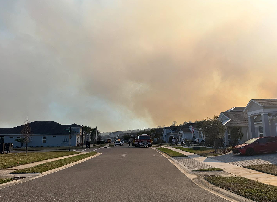 The Bennet Field Fire prompted the evacuation of 80 homes in the Mosaic neighborhood on Feb. 23. Courtesy of the Daytona Beach Fire Department