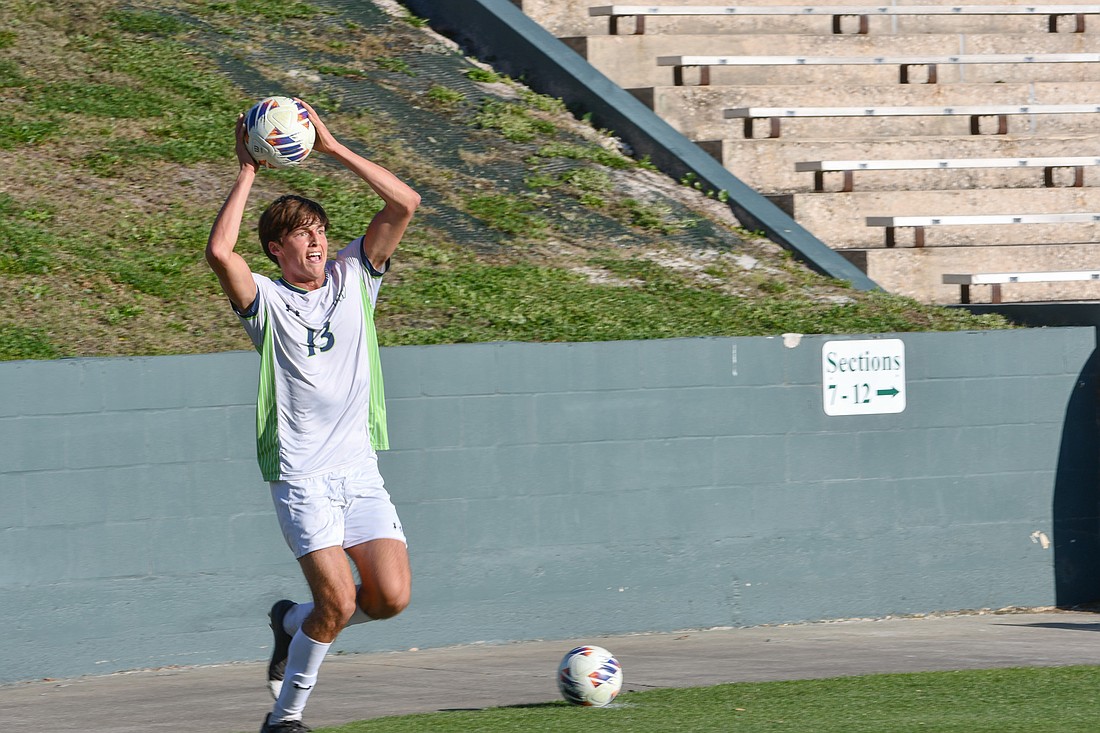 Windermere’s senior Luke Anthony threw the ball in with all of his power.
