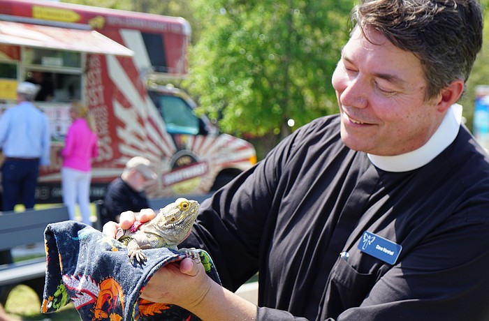 Spike the bearded dragon was a popular guest at the 2024 Community Open House.