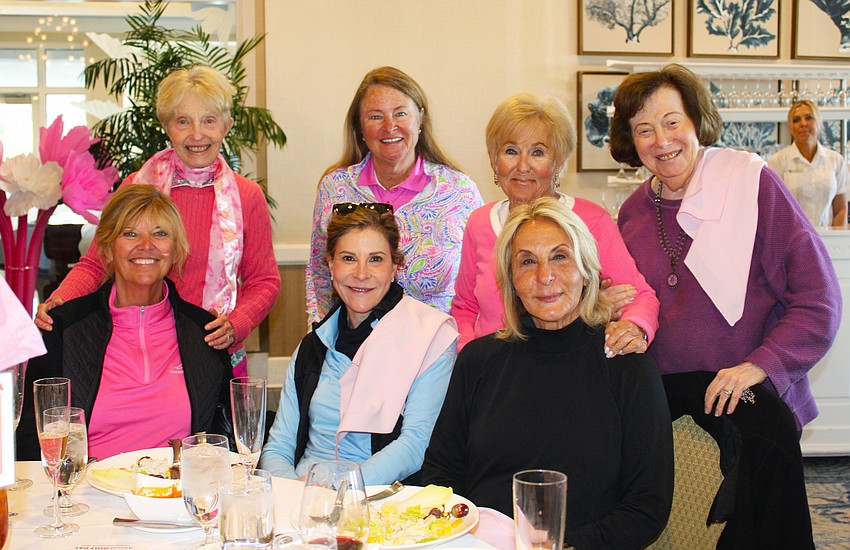 Front, Kathy Humphrey, Nancy Neis, Jean Griffin; back, Anita Cohen, Darlene Spychala, Bunny Skirboll and Hannah Weinberg.
