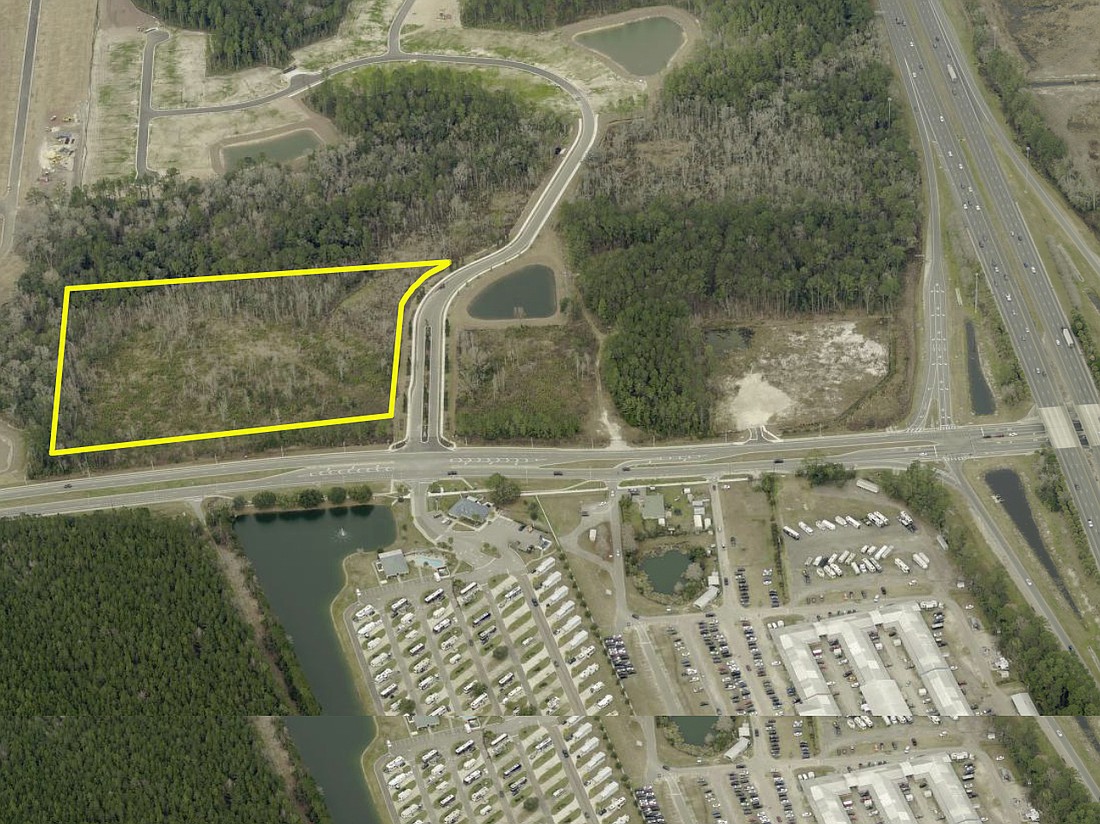 A 12.2-acre vacant commercial site at 671 Pecan Park Road, west of I-95, is being explored for development.