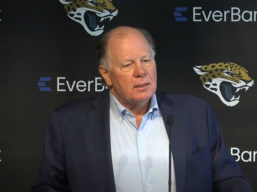 Jacksonville Jaguars President Mark Lamping speaks at a Feb. 25 news conference about the team's plans to play in London while EverBank Stadium is being renovated into the Jacksonville Jaguars President Mark Lamping speaks at a Feb. 25 news conference about the team's plans to play in London while EverBank Stadium is being renovated into the