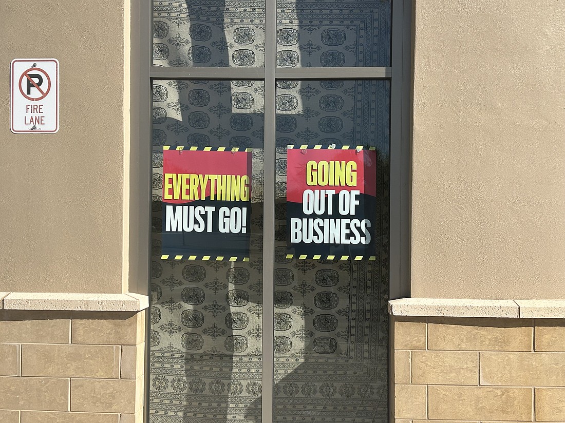 An American Signature Furniture store in the UTC area in east Manatee County has had its going out of business signs up for several weeks as of Feb. 21.
