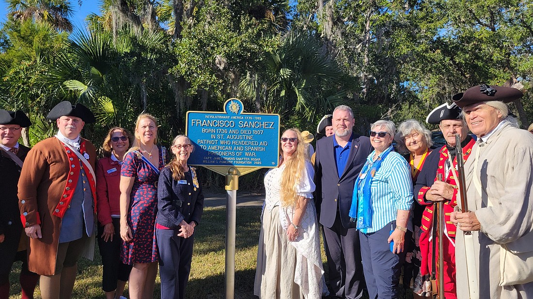 The Capt. James Ormond Chapter of the Daughters of the American Revolution celebrated the historical marker dedication for Francisco Xavier Sanchez at Sanchez Park on Nov. 15, 2025. Courtesy photo