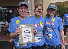 Suncoast Stars Community's Jenny Audet, Julie Audet and Laurel Audet are grateful for the program that provides a wide array of activities including dance, music, fitness and nutrition, knitting, Bible study, crafts, and more.
