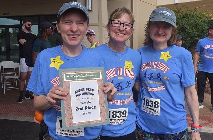 Suncoast Stars Community's Jenny Audet, Julie Audet and Laurel Audet are grateful for the program that provides a wide array of activities including dance, music, fitness and nutrition, knitting, Bible study, crafts, and more.