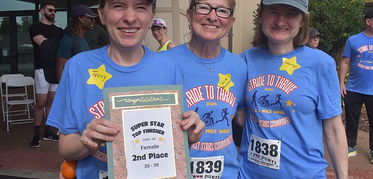 Suncoast Stars Community's Jenny Audet, Julie Audet and Laurel Audet are grateful for the program that provides a wide array of activities including dance, music, fitness and nutrition, knitting, Bible study, crafts, and more.