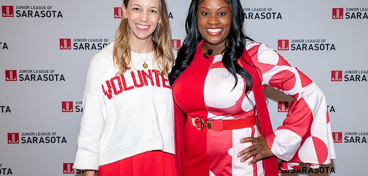 Junior League President Corey Talbot and keynote speaker India White