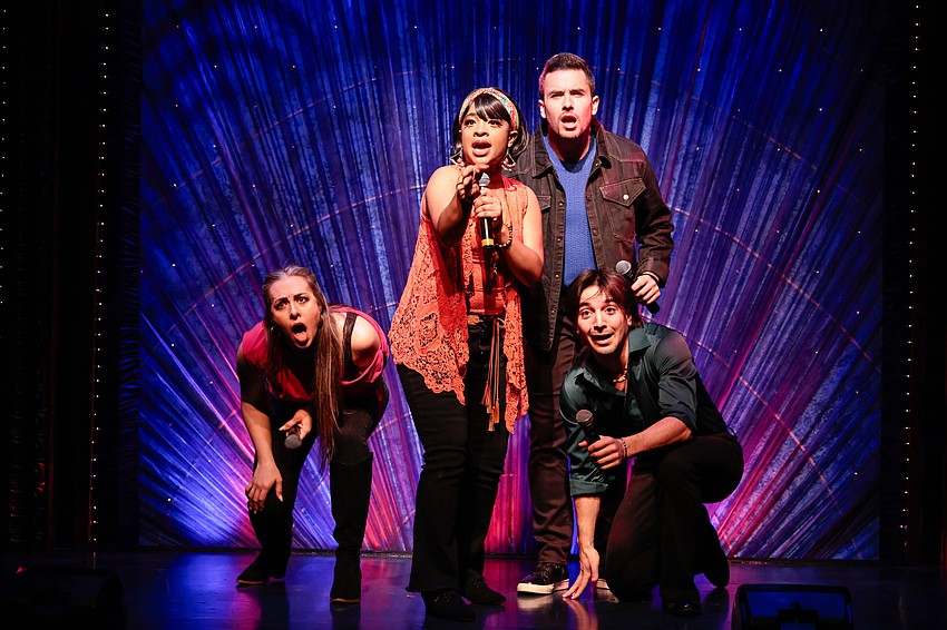Jessie Carina Lanza, Katelyn Bowman, Michael James Byrne and Lorenzo Pugliese belt out hits you forgot you knew in Florida Studio Theatre's 