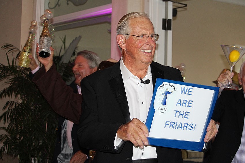Charles Eldridge leads the Friars' charge into the Longboat Key Club ballroom at the 2025 annual dinner. Charles Eldridge leads the Friars' charge into the Longboat Key Club ballroom at the 2025 annual dinner.