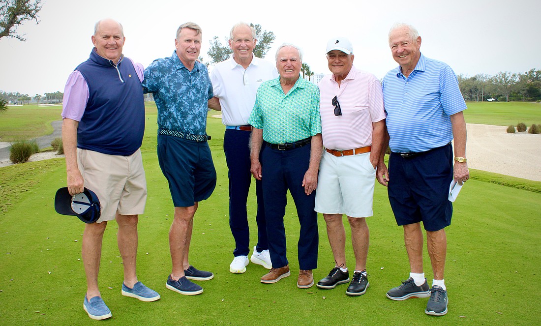 Charlie Cannon, Jim Leish, Charles Eldridge, Matt Zito, Dean Friedman and Harold Seegmiller are some of the newest and longest-serving members of the Longboat Key Club Friars, a cohort of golfers who enjoy the game, but also the camaraderie.