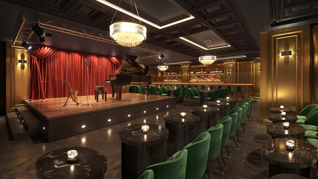 An artist’s rendering of the new Breezy Jazz House and Restaurant.