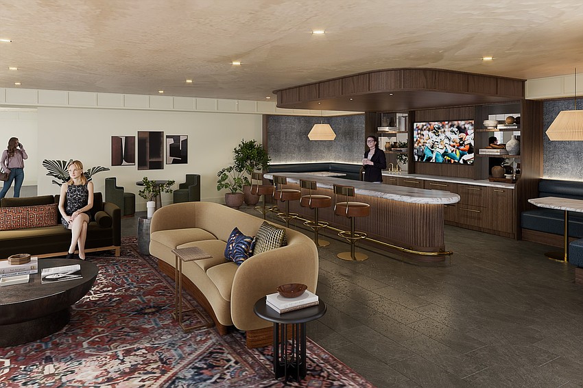A rendering shows the club room of Vandeveer, Gateway Jax's mixed-use apartment building at 515 N. Pearl St. A rendering shows the club room of Vandeveer, Gateway Jax's mixed-use apartment building at 515 N. Pearl St.