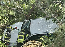 Longboat Key Fire Department personnel extricated the 80-year-old driver from a wrecked SUV on Tuesday on the north end of the island.