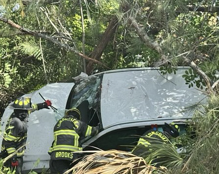 Longboat Key Fire Department personnel extricated the 80-year-old driver from a wrecked SUV on Tuesday on the north end of the island.