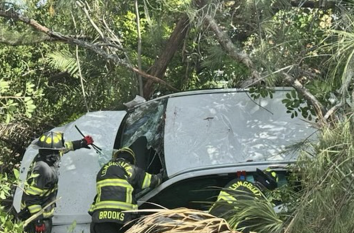 Longboat Key Fire Department personnel extricated the 80-year-old driver from a wrecked SUV on Tuesday on the north end of the island.