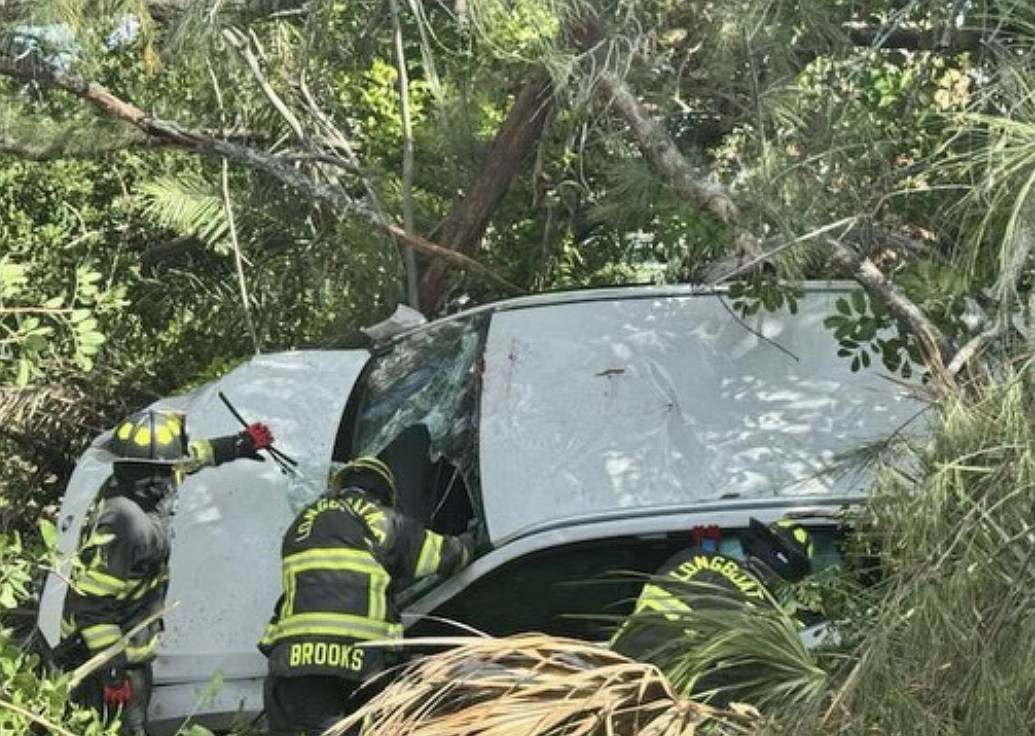 Longboat Key Fire Department personnel extricated the 80-year-old driver from a wrecked SUV on Tuesday on the north end of the island.