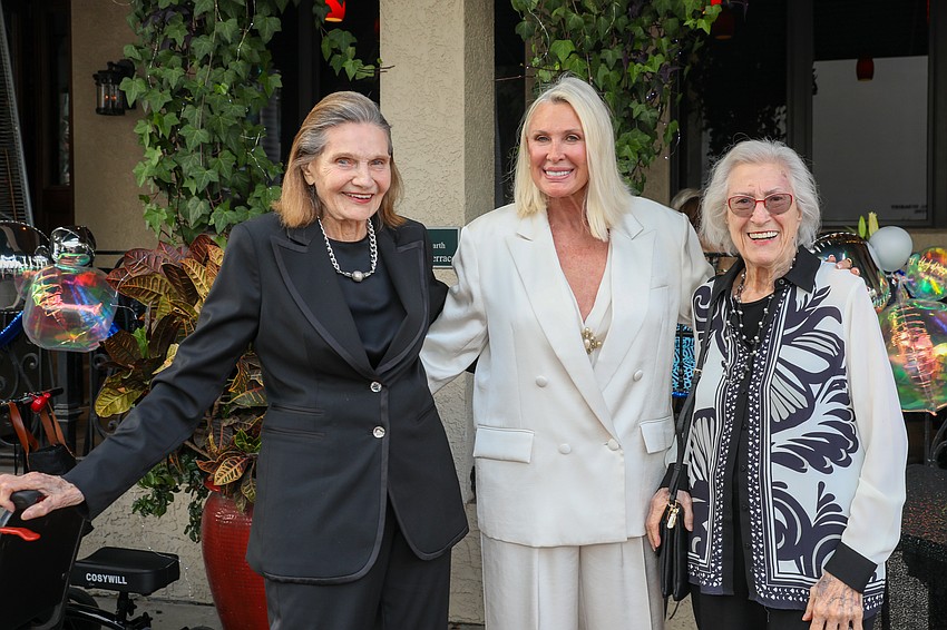 Dorothy Waldron, Joni Bergs and Jane Baisley enjoy a girls night out at Florida Studio Theatre's annual Shindig.