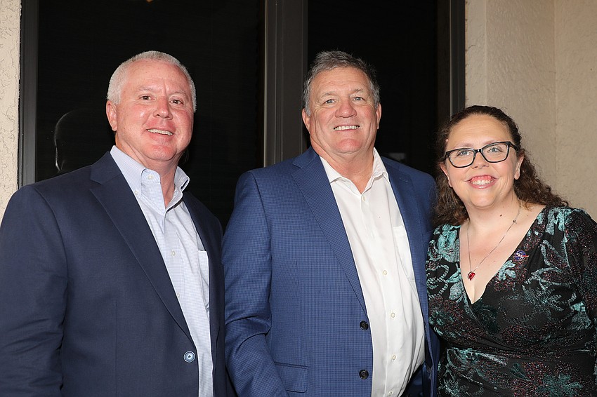 John Kellogg and Charles Scott with NDC Construction Co. with Jill Zakrzewski catch up before the show.
