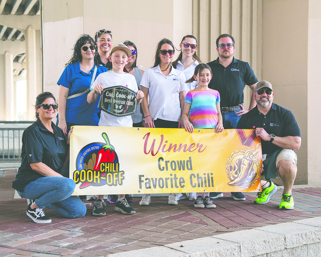 The 2026 Best Overall and Crowd Favorite winner was Cobb & Gonzalez. From left: Christy Podstawa, Katherine Donahue, Summer Reed, Andres Gonzalez, Allison Cubbage, Samantha DelCogliano, Brittany Mills, Isabel Gonzalez, David Sutton and James Gonzalez.