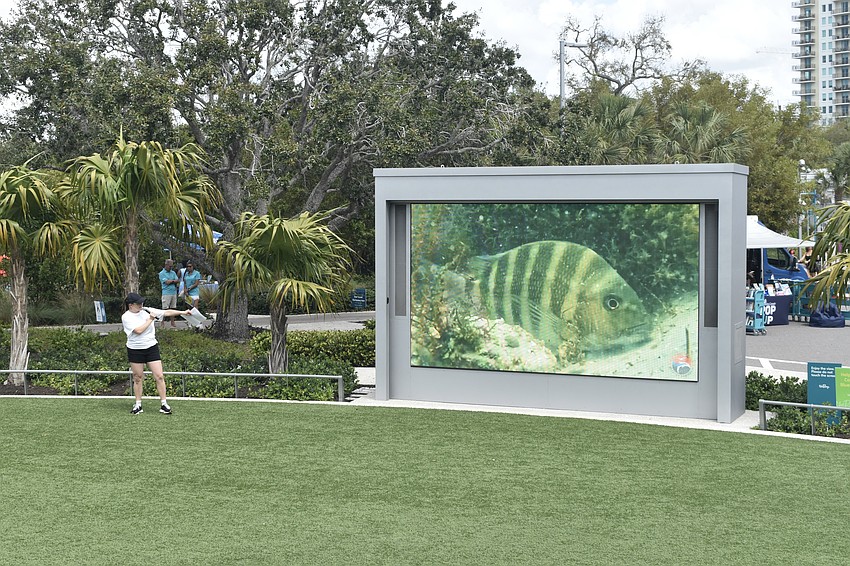 Nicole Iadevaia of Sarasota Bay Estuary Program offers a presentation.