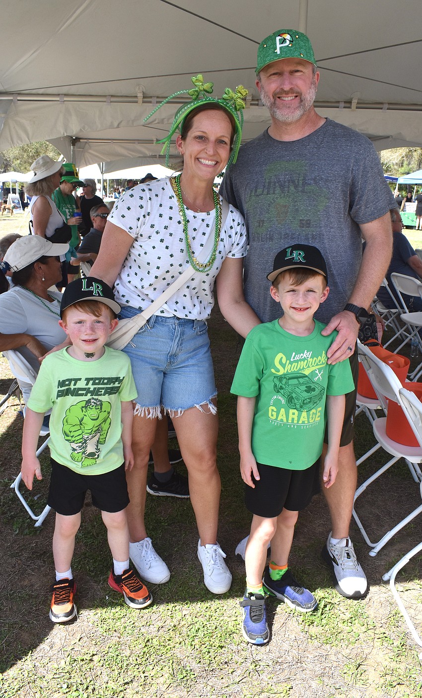 Lakewood Ranch's Jayce Cox, 4, Niki Cox, Kevin Cox and Dylan Cox, 7, have attended the Irish Celtic Festival for the past four years.