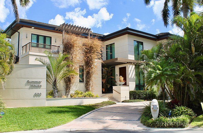 The home at 600 Wedge Lane sold for $8,625,000. Built in 2016, it has four bedrooms, four-and-a-half baths, a pool and 4,338 square feet of living area.