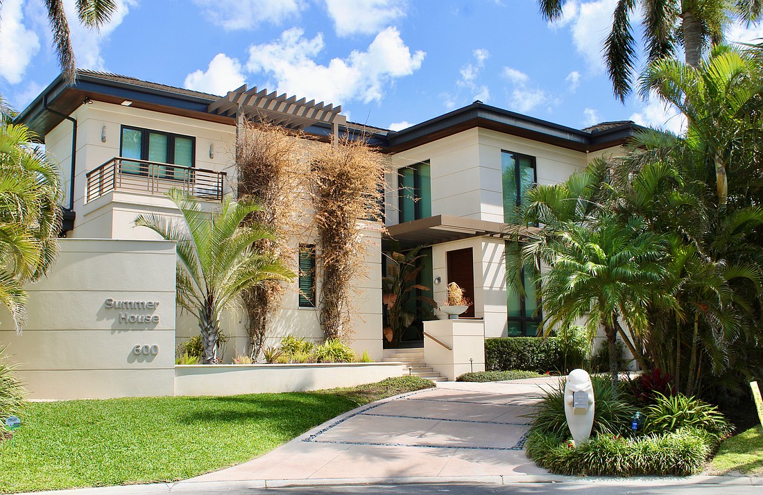 The home at 600 Wedge Lane sold for $8,625,000. Built in 2016, it has four bedrooms, four-and-a-half baths, a pool and 4,338 square feet of living area.