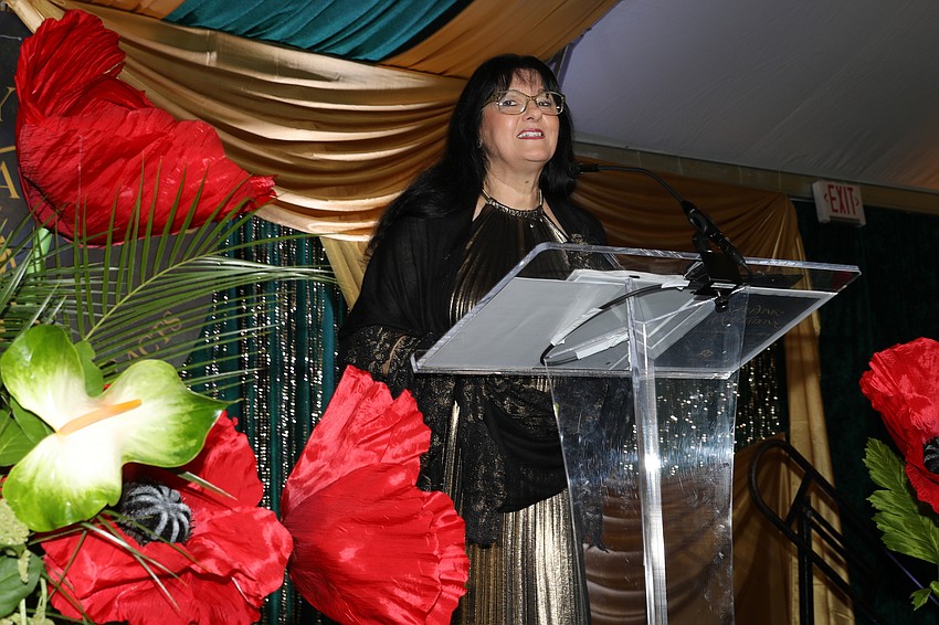 Sarasota Performing Arts Foundation president Tania Castroverde Moskalenko delivers opening remarks.