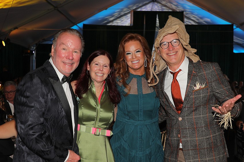 Michael Klauber, Kathy Waddill, Terri Klauber and that scarecrow dressed as Bill Waddill.