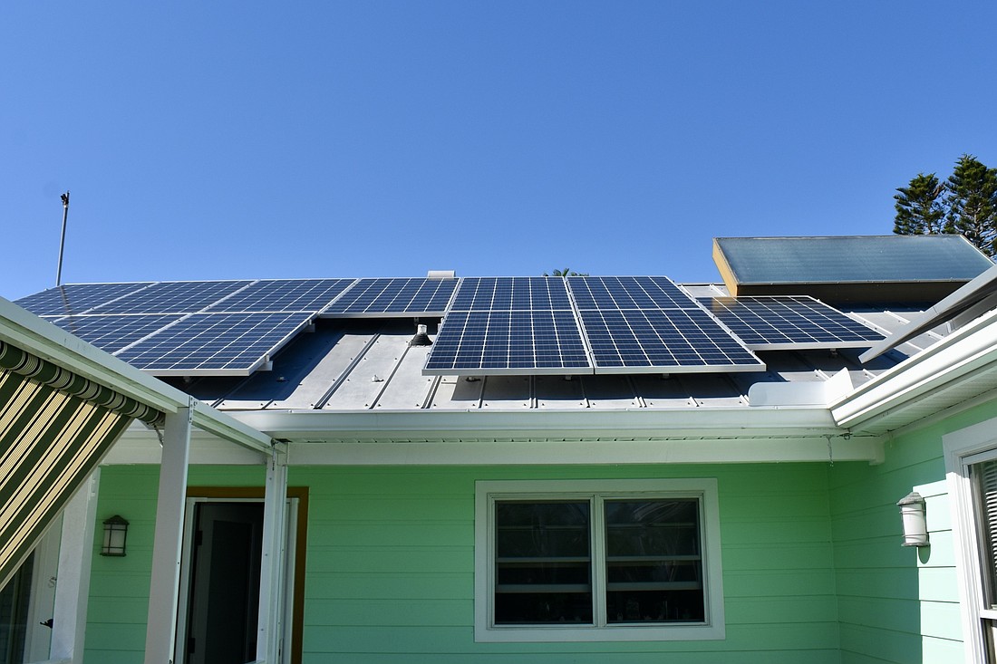 The town of Longboat Key is considering a new code addressing solar panels, which would clarify regulations around them. This home in the Village installed solar panels before the 2024 hurricanes and relied on them for backup power after the storms.