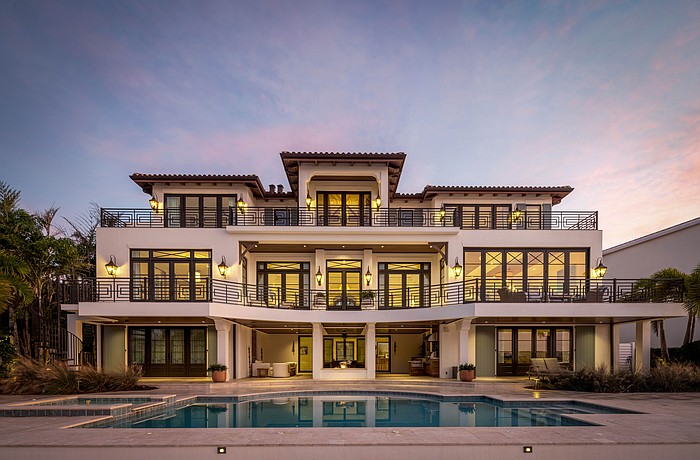 The home at 1356 Harbor Drive was built in 2017 and has five bedrooms, five-and-two-half baths, a pool and 6,752 square feet of living area.