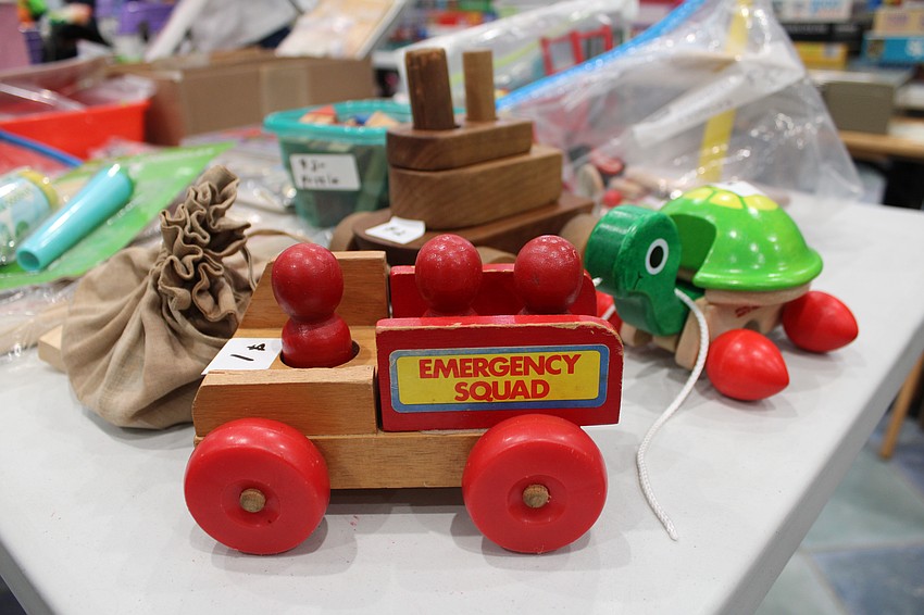 Classic wooden toys were among the finds at the Royal Rummage Sale.
