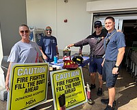 Longboat Key firefighters were set up outside of Publix from 9 a.m. to noon Saturday, March 7 and Sunday, March 8 collecting money for the Muscular Dystrophy Association.