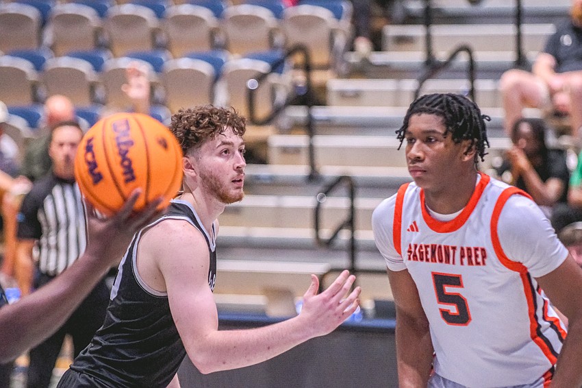 CFCA’s senior and leading scorer, Alexander Dipaolo, prepared to tip off his final high school game. He always will be grateful for the memories in his two years at CFCA after leaving Hagerty High.