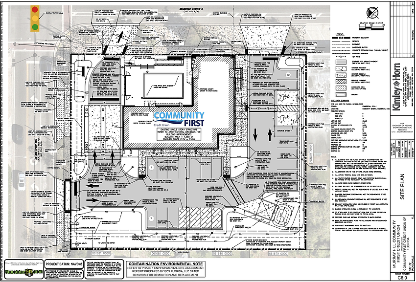 The site plan for Community First Credit Union branch at 1012 Edgewood Ave. S. in Murray Hill. It is the former Edgewood Bakery site.