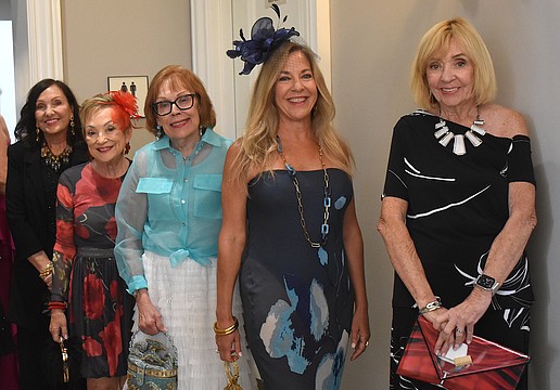 "Paradise Runway" fashion show models Judie Jacobson, Patti Wrobel, Cheryl Gross, Janet Nash and Regina Napoli wait to show off their second outfits for the Lakewood Ranch Women's Club fundraiser.