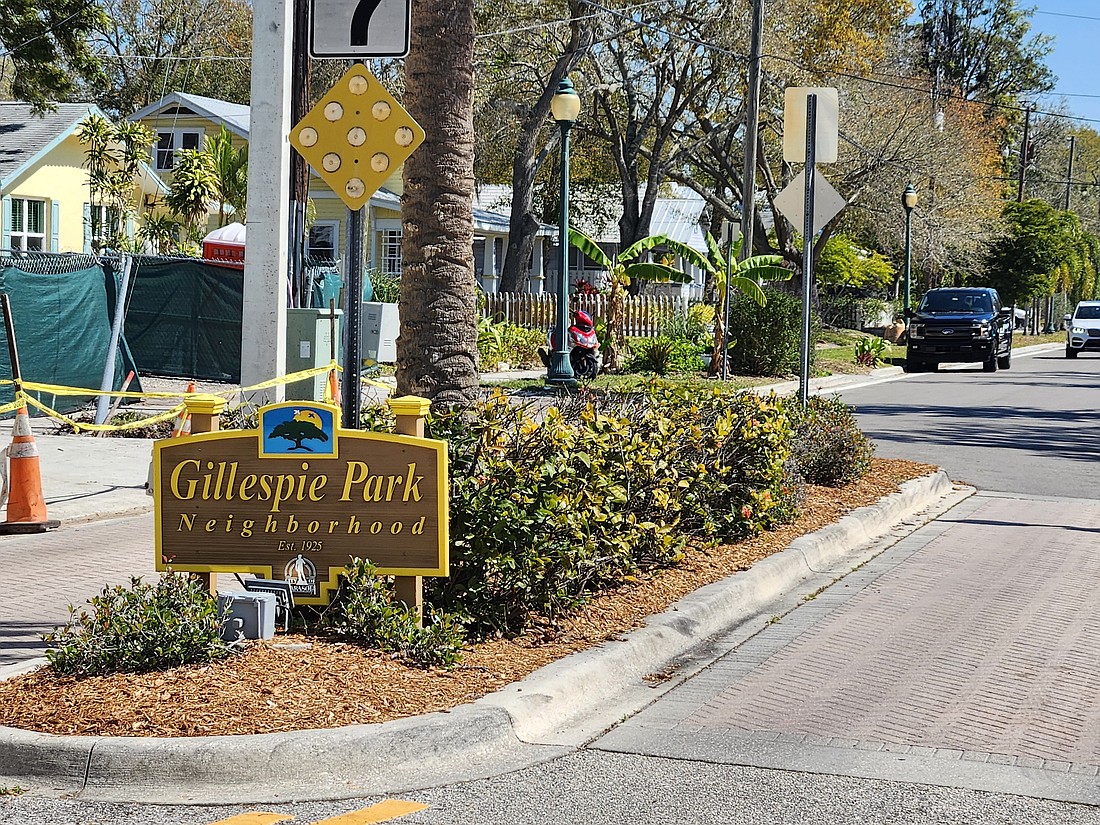 Sarasota's Downtown Neighborhood zone district, which includes Gillespie Park, was omitted from the citywide expansion of its vacation rental ordinance.