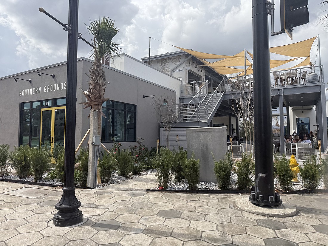 The Hub Brooklyn dining spot is at 400 Riverside Ave. It includes Southern Grounds coffee shop; a Mediterranean-themed full-service restaurant called Alder & Oak; and the rooftop Zorba’s Bar.