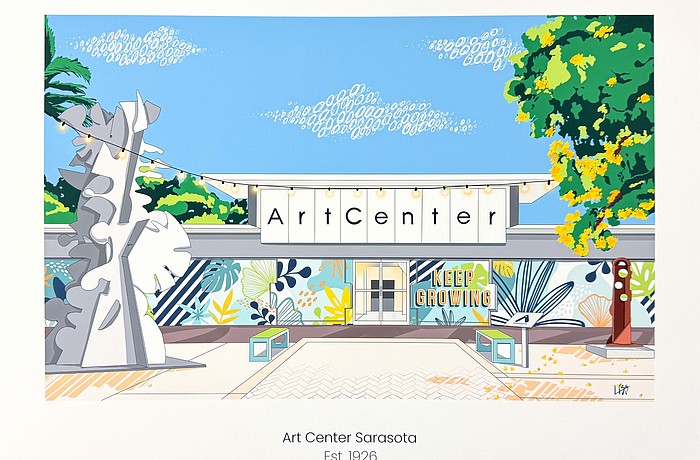 Artist Alissa Silvers created the poster to celebrate the 100th anniversary of Art Center Sarasota.